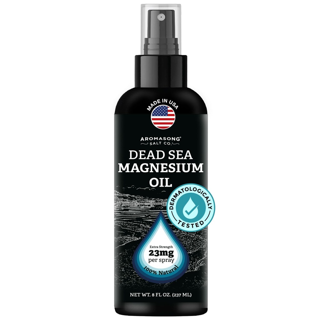 アロマソンマグネシウムスプレー - 余分な強度(各Spritzで23mg)8 Oz、自然と純粋なマグネシウム油スプレー - 米国製 - 脚の不快感とカルム睡眠を促進