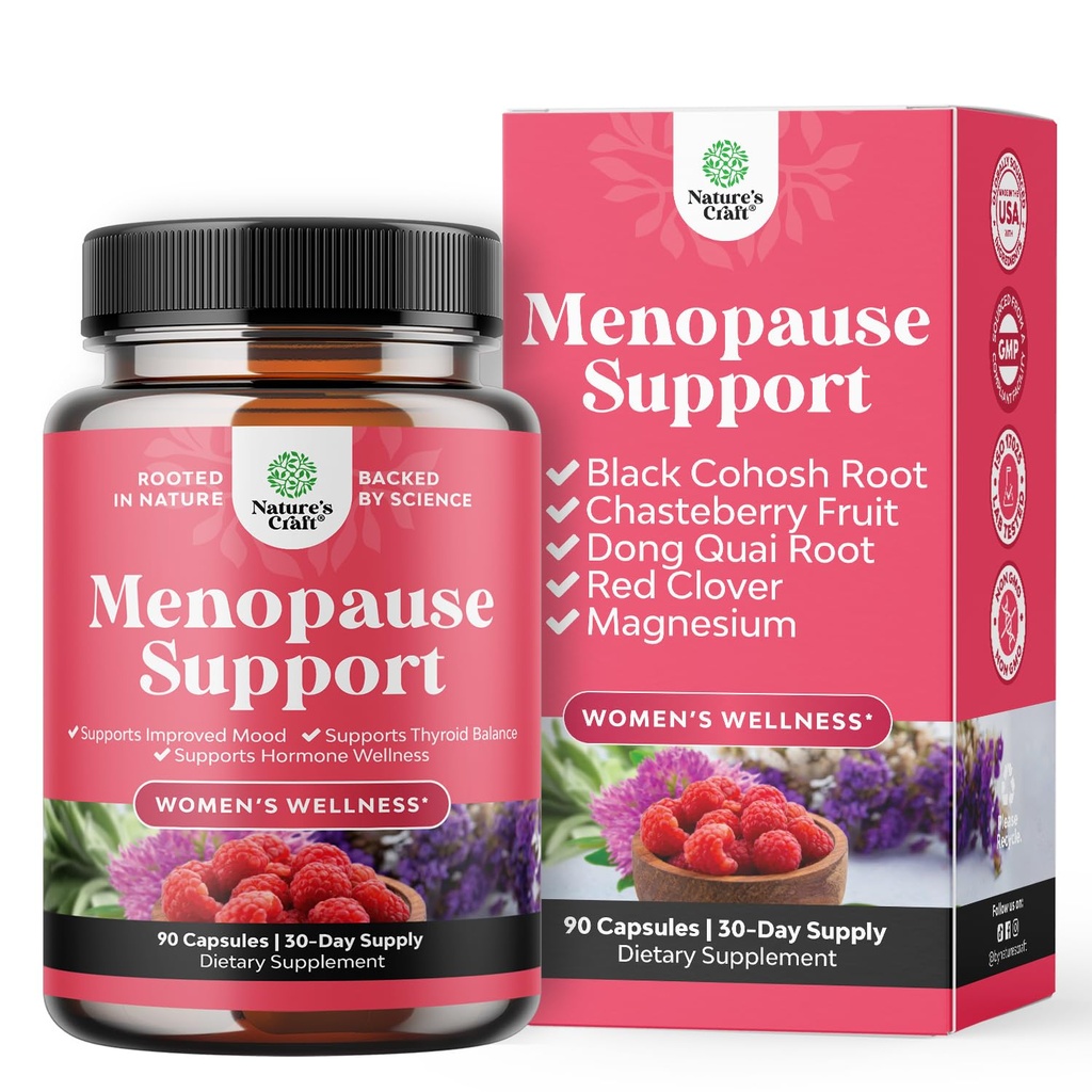 女性のための完全な草のMenopauseの補足 - 夜のための女性のためのMultibenefitのMenopauseのEaseのホルモンのバランスは気分を汗をかき、東のQuai VitexのChasteの果実および黒いCohosh -小型帽子と多くを汗します
