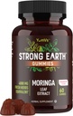 強力な地球 - モリンガミー400mg - エネルギーブーストのためのスーパーフードグリーンサプリメント - 天然マルチビタミンモリンガオレイファリーフエキスガミー、60 Ct - ピルやカプセルよりもタステア