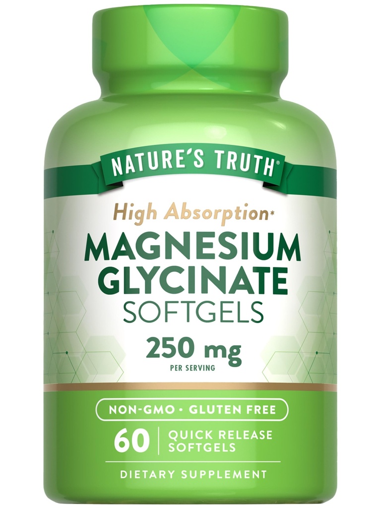 自然の真理のマグネシウムのGlycinate 250mg | 60のSoftgels | 高吸収 | 非GMO及びグルテンフリーの鉱物の補足