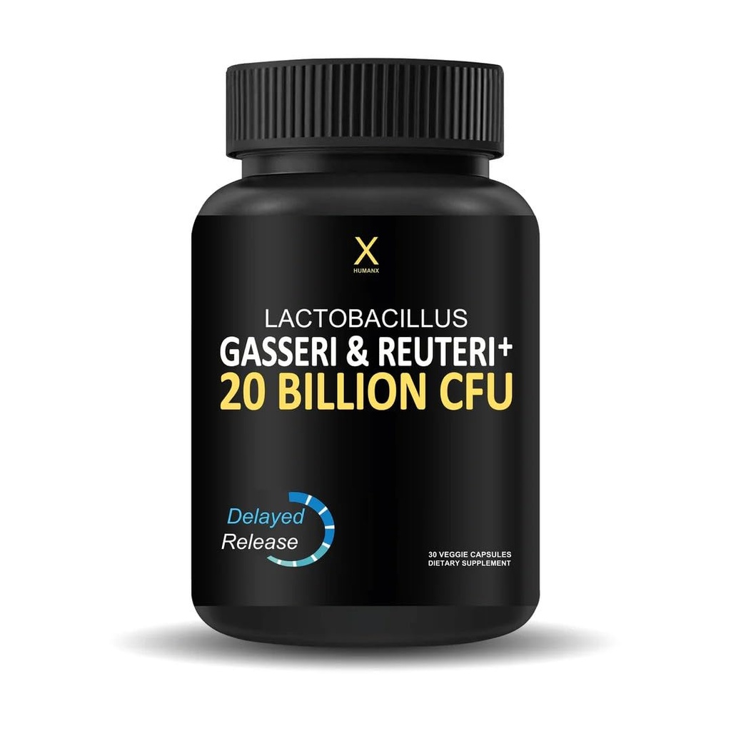 HUMANX Lactobacillus Gasseri & Reuteri + 20 Billion CFU PlusオーガニックプレバイオティクスとPunicaligans - Probiotic Supplements - 米国製 - Non-GMO - パフォーマンス駆動遅延リリースカプセル