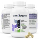 CalmSupport: ストレス&リラクゼーションサポート - Ashwagandha、パッションフラワー、Valeian Root、ジンジャー、GABA、Velvet Bean、Motherwort、Oat Seed、Phyllanthus、L-Theanine、L-Tryptophan、 Folate、C、B1、B6、B12、Zinc