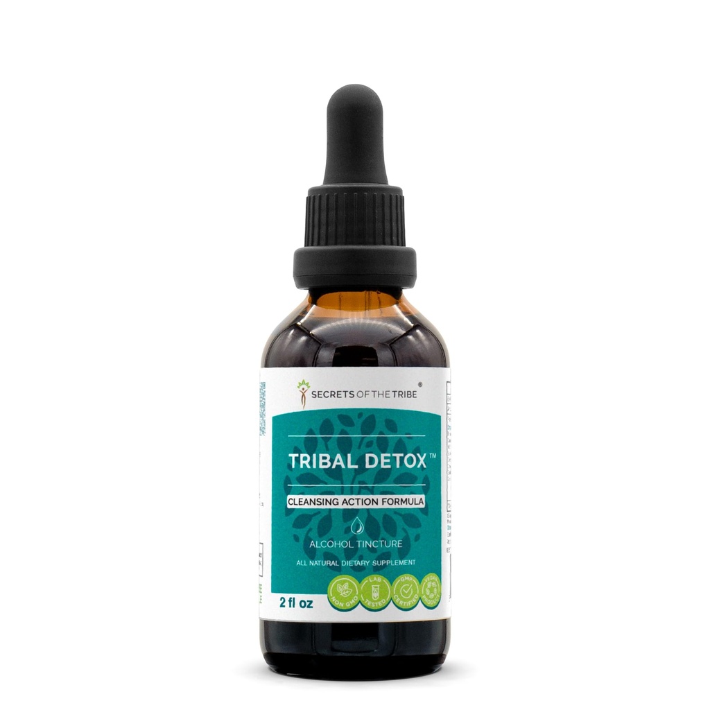 Tribal Detox Alcohol Extract Turmeric, Dandelion, Milk Thistle, Burdock, Cleavers, Cranberry, Goldenrod, Green Tea. Glycerite Tincture, Cleansing Action Formula (2 fl oz)