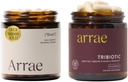 Arrae Bloat + Tribiotic Bundle、Bloatingの救助の消化器系酵素、ガス及び消化管救助、女性のためのProbiotics、腟pHのバランス、免疫およびフェミニンの健康、60のカプセルの各のためのサポート