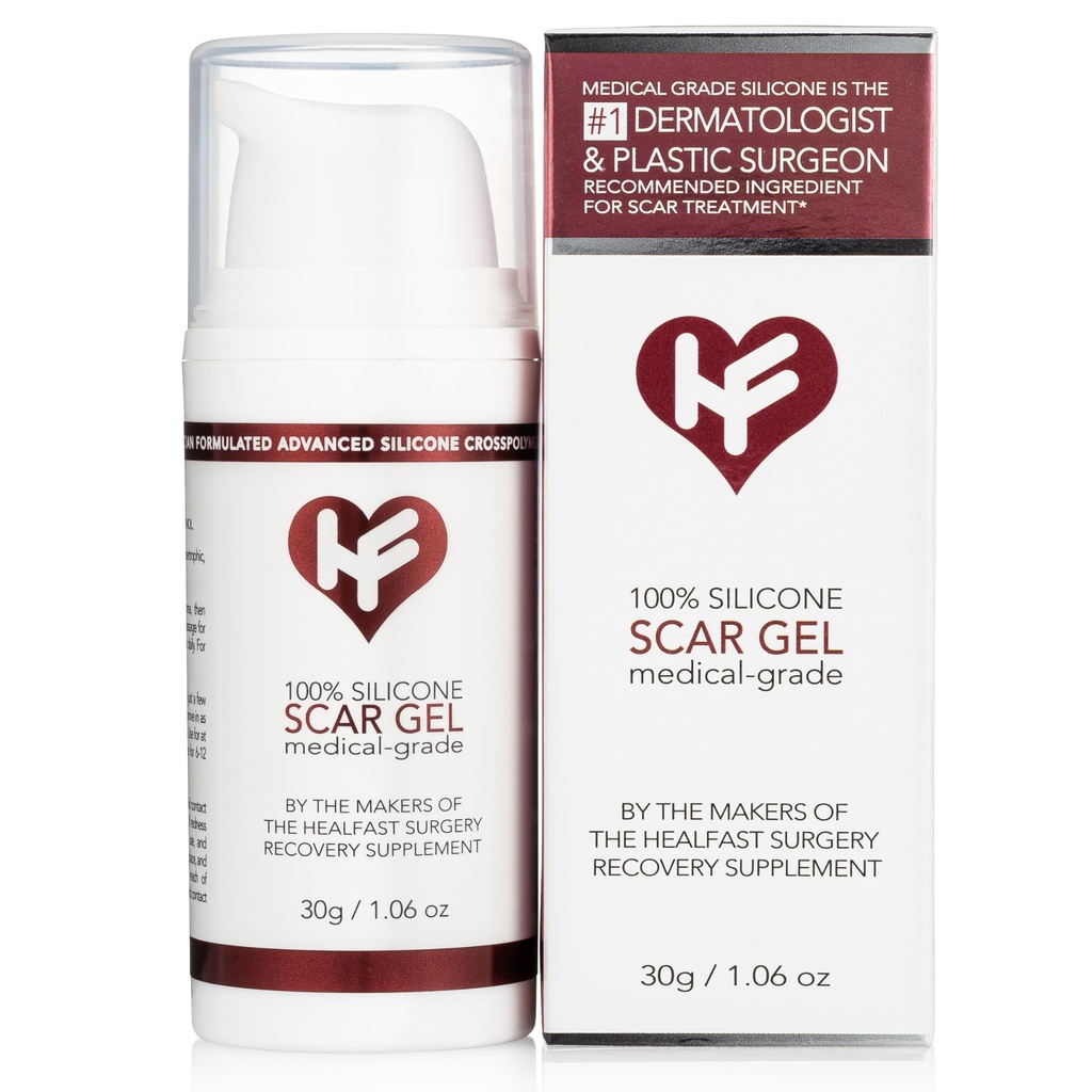HealFast Silicone Scar Gel & Cream for Surgical Scars - Medical Grade Scar Treatment & Removal for Keloid, Acne, Burns, C Section, Stretch Marks - Physician Formulated Advanced Silicone Gel for Scars