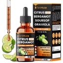 11in1 Citrus Bergamot Liquid Drops with Soursop Graviola, Red Yeast Rice, Artichoke, Milk Thistle, Garlic, Olive, Quercetin, Pine Bark, Ginger, and Black Pepper - 30ml 1 Fl Oz