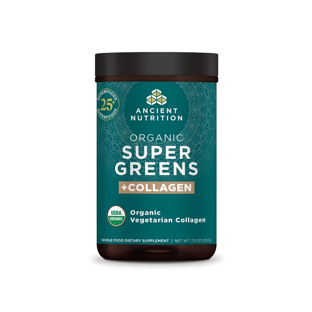 古代栄養のSupergreensの粉、コラーゲンが付いている有機性Superfoodの粉、実質のフルーツ、野菜およびハーブからなされる、消化およびエネルギー サポートのために、25のサービング、7.5oz