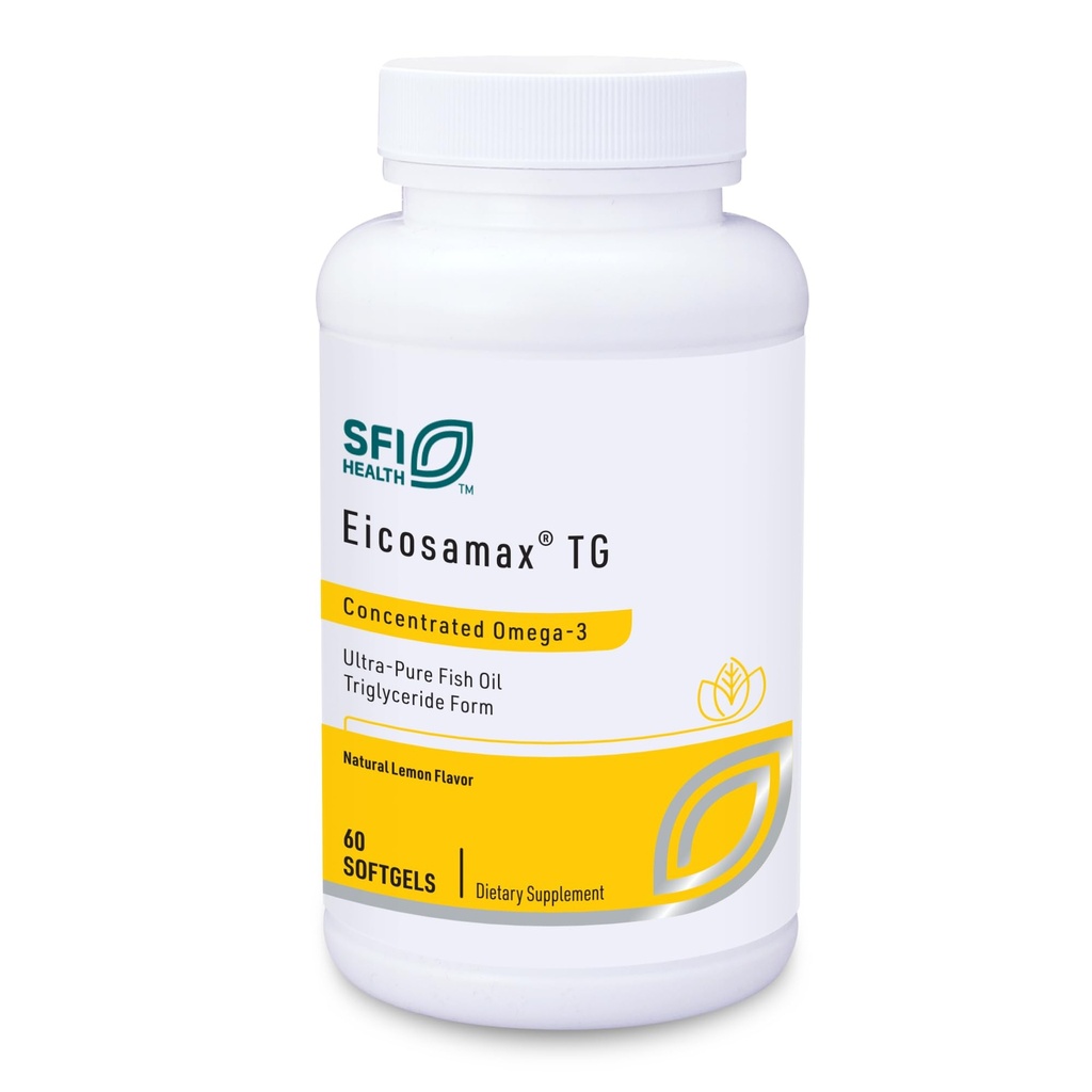 Klaire Labs SFI Health Eicosamax TG 魚油 - EPA/DHA と超純粋なオメガ-3 魚油の丸薬 - 持続可能に供給 - 魚の泥炭や後味のための自然なレモン味 (60 Softgels)