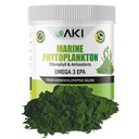 AKI Marine Phytoplanktonパウダー - 生オメガ3 EPAマイクロ藻Nanochloropsisのソース - 植物ベースのタンパク質、全体的なウェルネスのためのビタミン - 完全なタンパク質源、ビーガン&GMO無料(2oz / 57g)