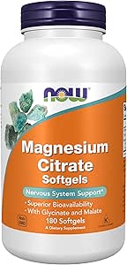 NOWの補足、マグネシウムのクエン酸塩、Glycinate及びMalateの神経系サポート*、180のSoftgelsを使って