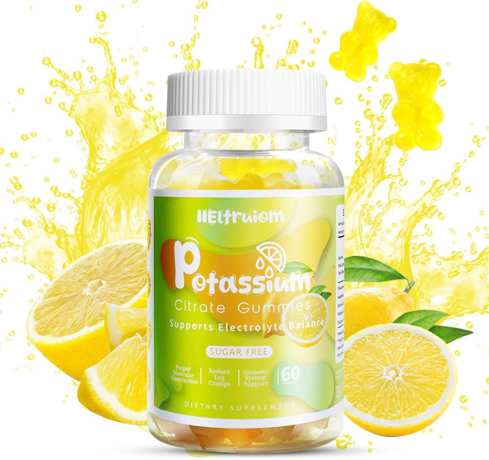 カリウムのクエン酸塩のグミ、カリウムのマグネシウムのグミ、足のクランプ及び筋肉のための600mgのカリウムの補足、マグネシウムのGlycinateのグミ、砂糖無し