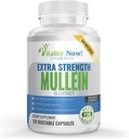 Extra Strength Mullein Capsules 10:1 Extract, Respiratory & Immune Health, Lung Cleanse, 100% Pure Whole Herb, Gluten Free, Non-GMO, 120 Count, 4 Month Supply, Made in The USA