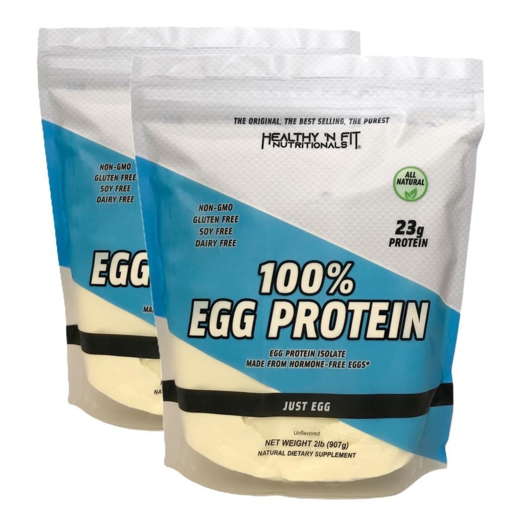Healthy 'N Fit - 100% Egg Protein (unflavored) 2 Pack (4 LB Total). Just Egg Instant Dried Whites: Great for Baking and Mixing.