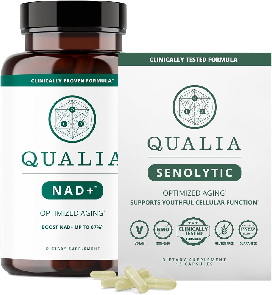 Qualia ライフサイエンスバンドル Qualia NAD + & Qualia Senolytic, 臨床的にテストされたサプリメント, NAD +をブーストすることができます, エイジングサプリメント