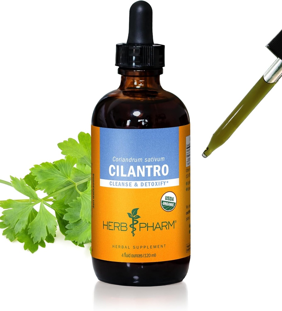ハーブ Pharm は清潔になることおよび解毒サポートのための有機性 Cilantro の液体のエキス- 4 つの Ounce を証明しました
