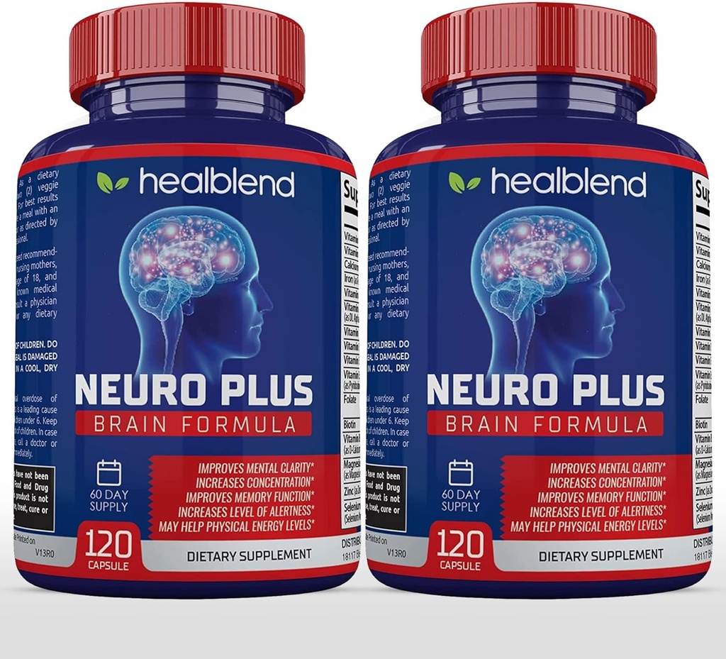 Neuroプラス脳&フォーカスフォーミュラ - 向知性脳ブースターサプリメント、サポート脳の健康、精神的明快さ&フォーカス - 集中力と精神的エネルギーを強化 - 120カプセル(2)