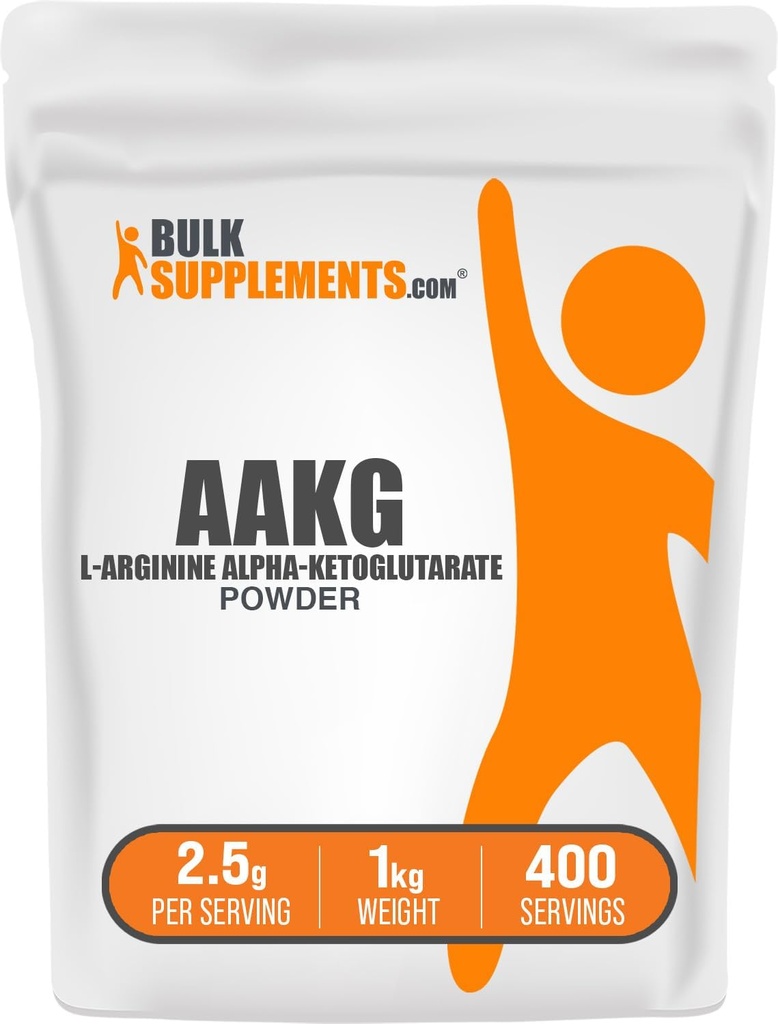 BulkSupplements.com AAKGパウダー - Arginine AKGサプリメント、Nitric Oxideサプリメント、Unflavored&Gluten無料、1 kg(2.2 lbs)(パッケージ1)