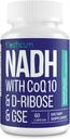 NADH 50mg + CoQ10 200mg + D-Ribose 150mgの補足、NAD+を後押しします 免疫システム、細胞エネルギー、焦点、減らされたニコチンアミドのアデニンのダイナクレオチド、60のベジギーのカプセルのための補足