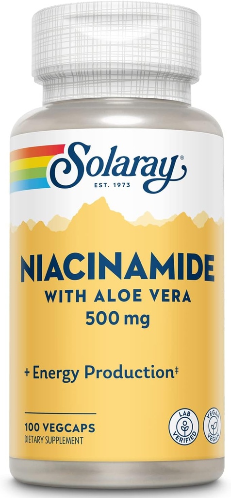 SOLARAY Niacinamide 500mg | ビタミンB-3 | エネルギー代謝・循環・神経・皮膚健康サポート 100 CT