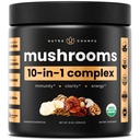 NutraChampsの有機のきのこの粉- 10in-1の複合体-記憶、焦点及び免疫サポートのためのきのこの補足の粉のブレンド- 8oz (8.0のOZ、きのこのブレンド)