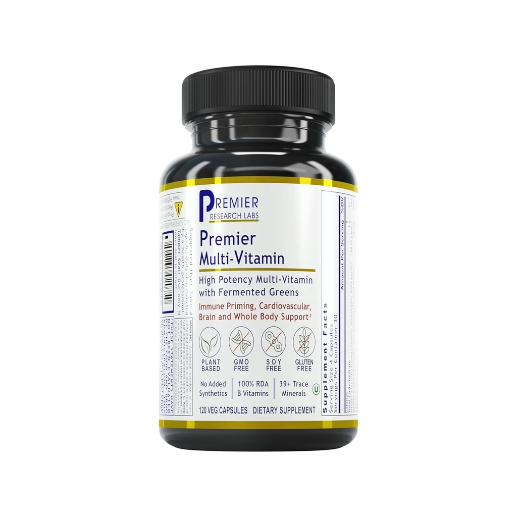 プレミアリサーチラボマルチビタミン - 免疫、脳&ハートサポート | プレバイオティクス・ポストバイオティクス付 | 男性・女性向けビーガンカプセル Gluten & Soy Free - 120 植物由来カプセル