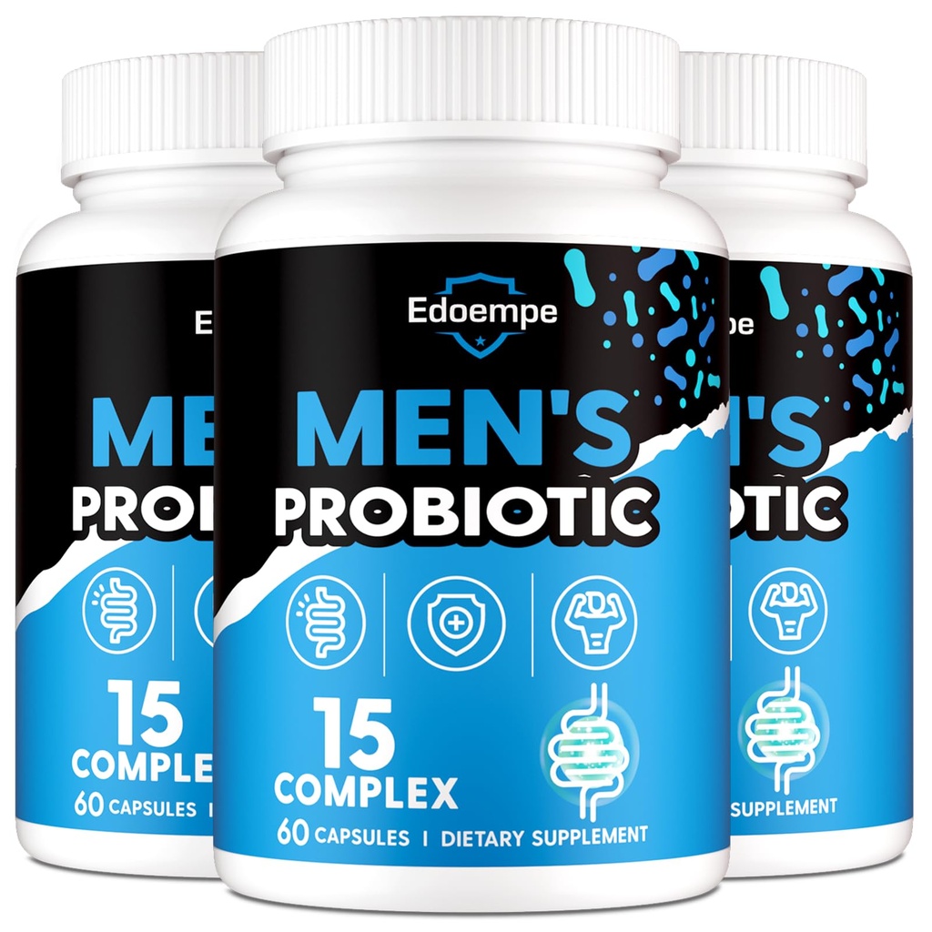 Probiotics for Men, 500 Billion CFUs 12 Strains, Mens Probiotics with Cranberry, Goji, Turmeric & Amla, Shelf Stable, 180 Caps