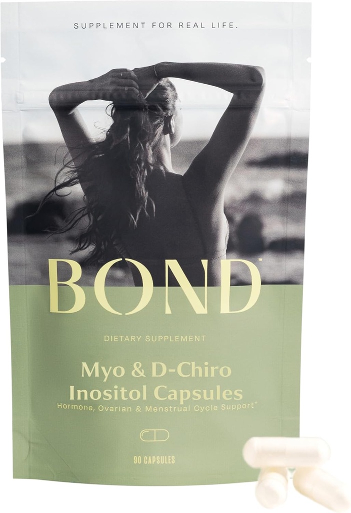 BOND Myo-Inositol & 女性のためのD-Chiro Inositolサプリメント | サポート ホルモンバランス, 健康な排卵と定期的なサイクル – 40:1 比率 | 女性のための豊饒サプリメント | 90 ビーガンカプセル (3/日)