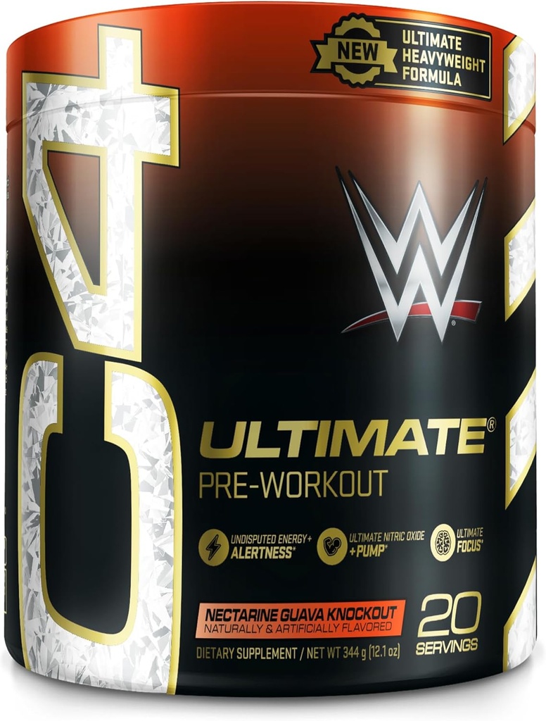 Cellucor C4 Ultimate x WWEプレワークアウトパウダーNectarine Guava Knockout - 男性と女性のための砂糖無料プレワークアウトエネルギーサプリメント - 300mgカフェイン + 3.2gベータアラニン + 特許取得済みのクレアチン - 20サービング