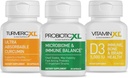 TrioXL - 3 Powerful Supplements That Promote a Strong Immune System, Includes TumericXL, VitaminXL D3 & ProbioticXL, Gluten-Free Immune Booster, 3-30 Count