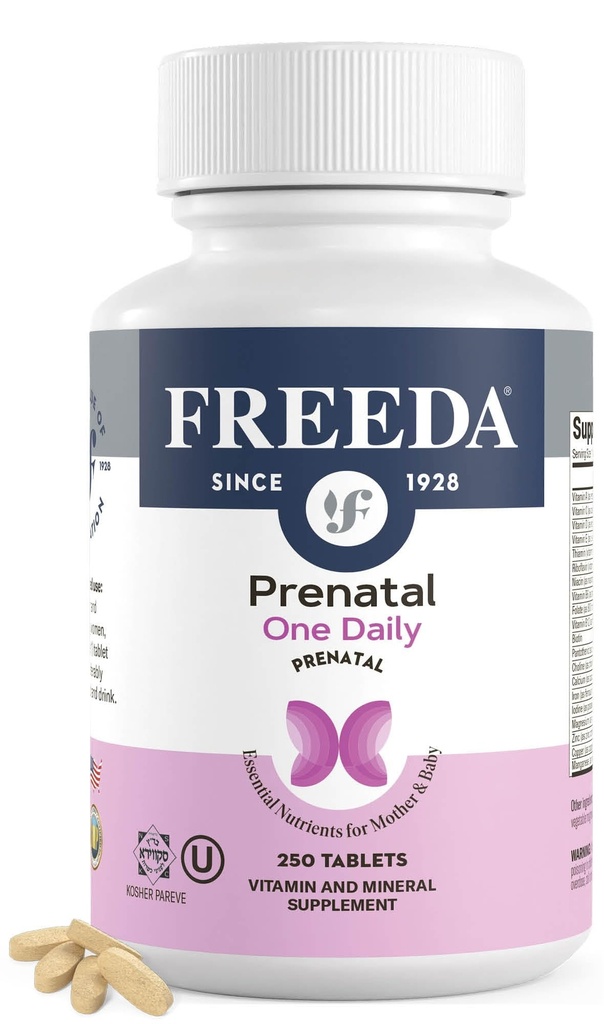 FREEDAの胎児のビタミン - コーシャの胎児 - 鉄、胎児の葉酸、コリン、ビタミンD - 妊娠中および授乳中の女性(250)のための1つの毎日の前ナタールマルチビタミンサポート