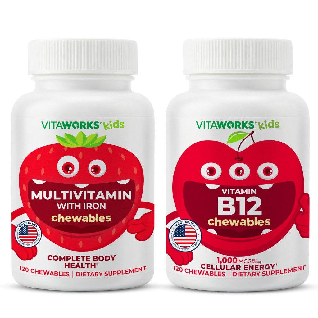 子供のMultivitaminのChewables +ビタミンB12のChewablesの束