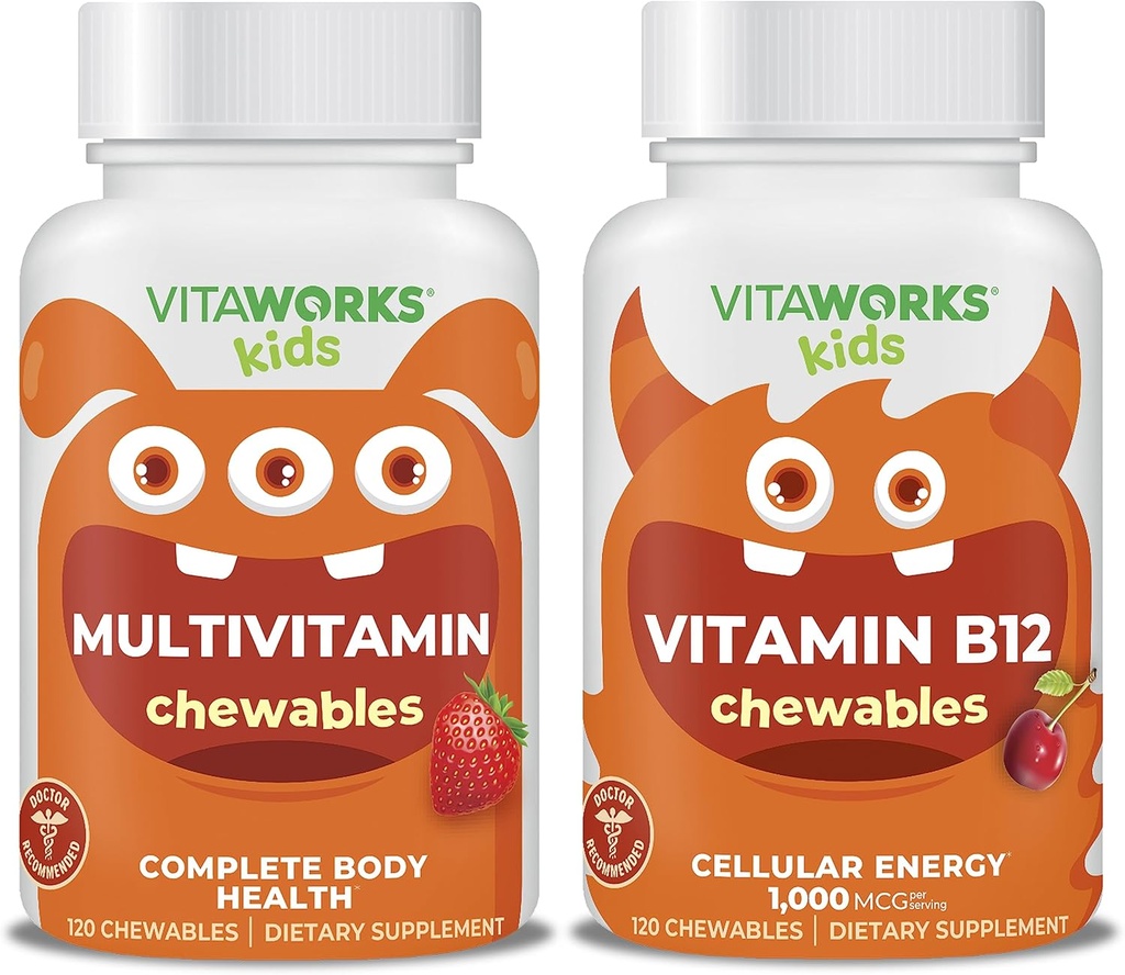 子供のMultivitaminのChewables +ビタミンB12のChewablesの束