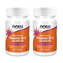 NOW食品高効力ビタミンD-3、10,000 IU、120 Softgels、2パック