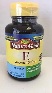 自然はdlアルファ ビタミンE 1000のIUのSoftgels 60のeaを(2のパック)作りました