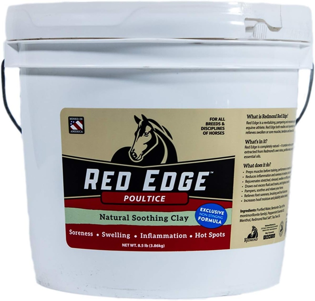 レッドモンドレッドエッジEquine Poultice、オールホースブリード、8.5lbのナチュラルソーシングクレイ バケット