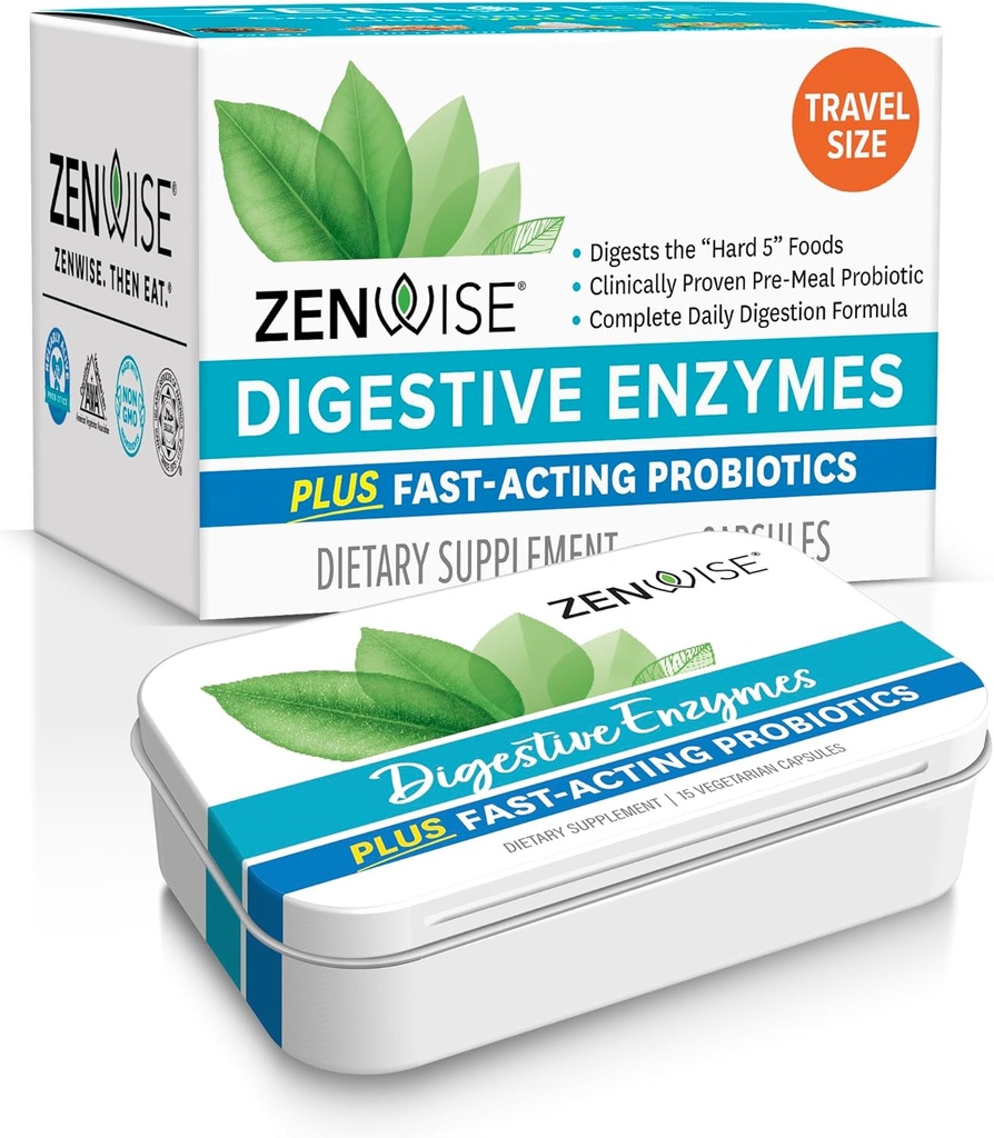 グットヘルスのためのZenwise健康消化酵素とBromelain - プレバイオティクスと女性と男性のためのプロバイオティクスと消化の健康と消化のためのブロッキング救済 - CT