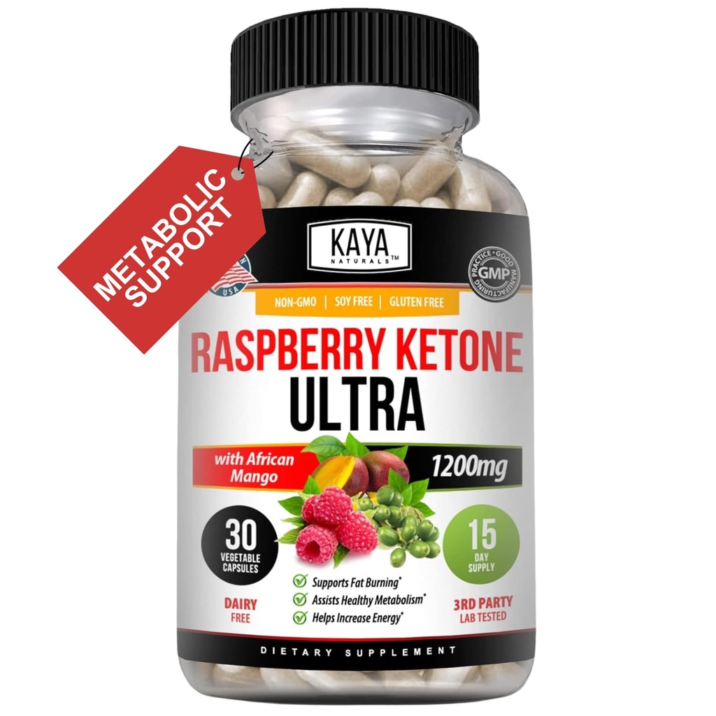 Kaya Naturals Ketoダイエットラズベリーケトン - 減量サプリメント、食欲コントロール、ブースト代謝 - 30カウント...