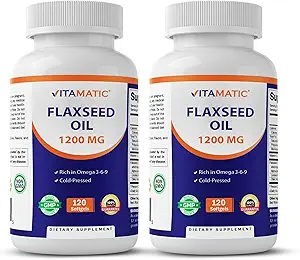 Vitamatic 2 のパックは風邪によって押された亜麻の種からオイル 1200mg 120 - 675 の ALA Omega の mg 3 の脂肪酸は中心の健康を改善します