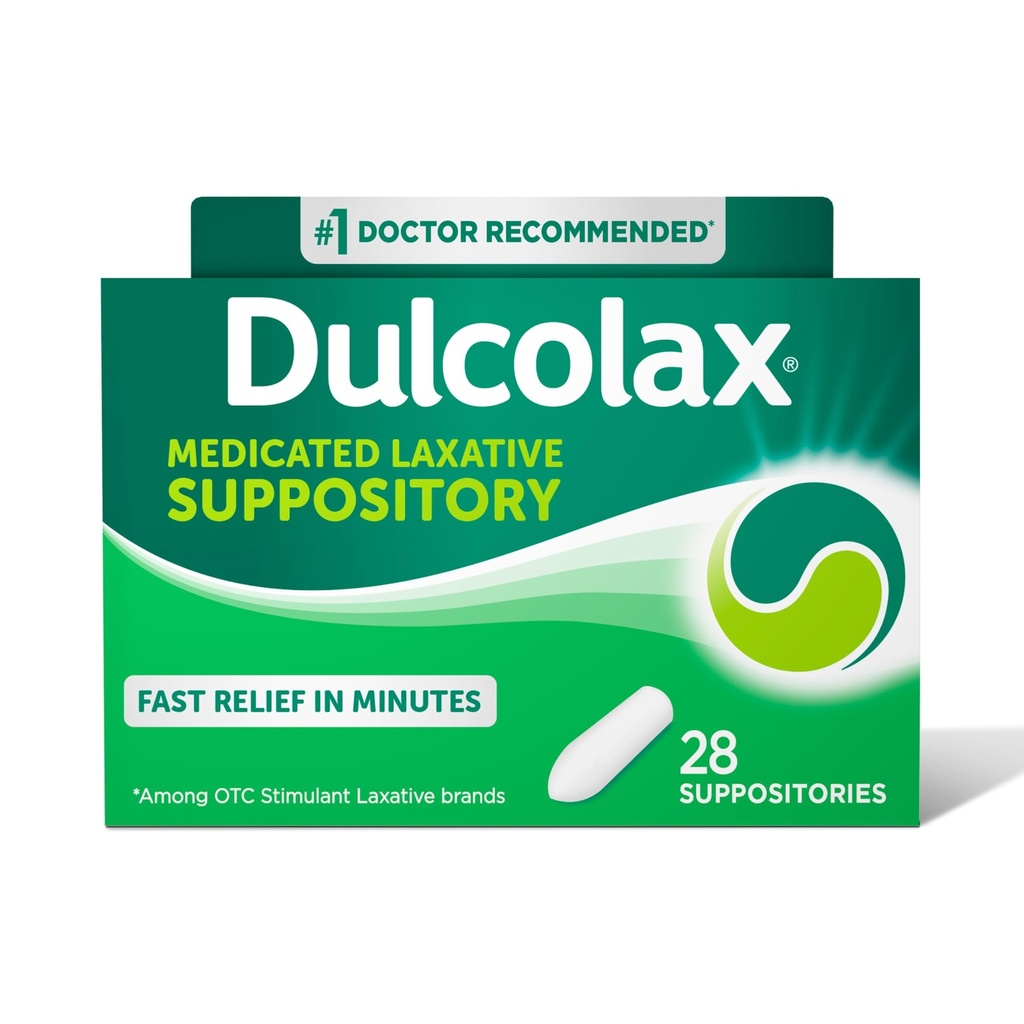 Dulcolaxの興奮剤の乳剤の薬用坐剤、予測可能及び有効な便秘の救助、Bisacodyl 10 mg、28の計算、興奮剤の乳剤