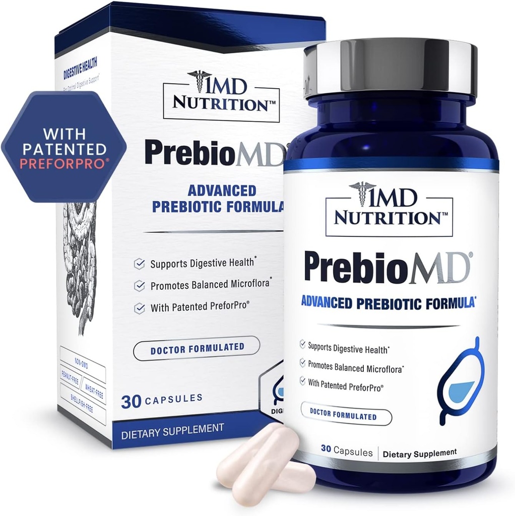 1MD栄養PreBioMD - PreforPro®によるプレバイオティクス | 健康な消化と有益な細菌をサポート