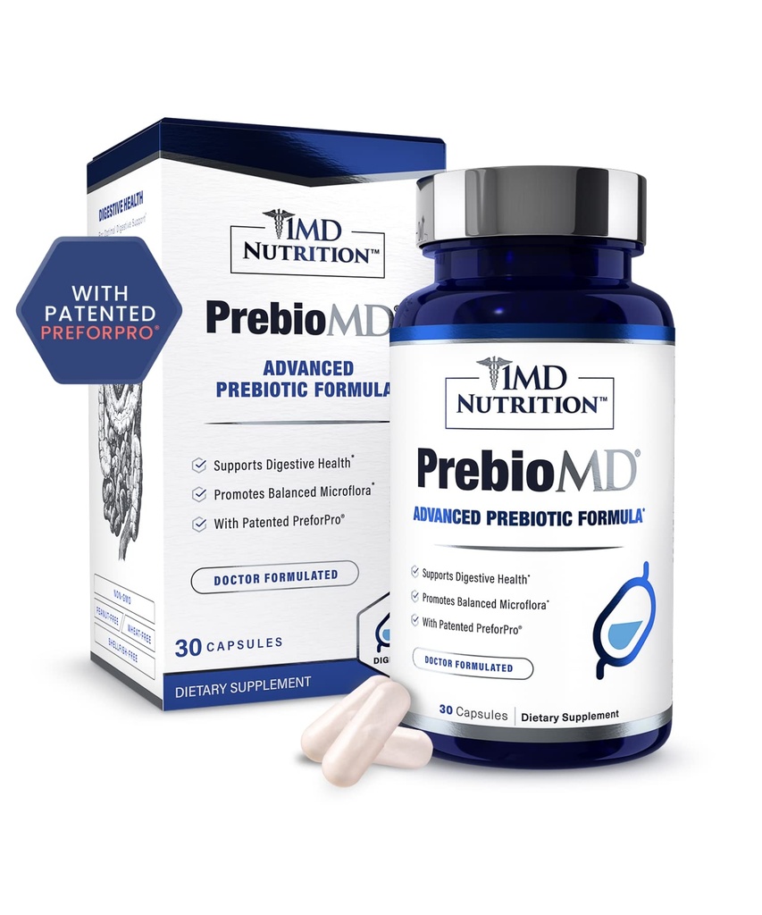 1MD栄養PreBioMD - PreforPro®によるプレバイオティクス | 健康な消化と有益な細菌をサポート