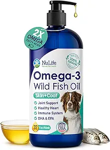 Omega 3、6&9脂肪酸と犬のための液体魚油, アイスランドからキャッチワイルド, シェディングのためのスキンとコートサプリメント, かゆみ肌, アレルギー, 脳と心臓の健康, EPAで豊富 + DHA - 32 oz