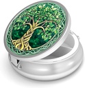 Pill Box-3 Compartmentの財布のための小さい丸薬の箱及びポケット小型金属の丸薬のホールダー旅行丸薬の容器は補足のビタミンBPAを自由に握ります(生命のTree)