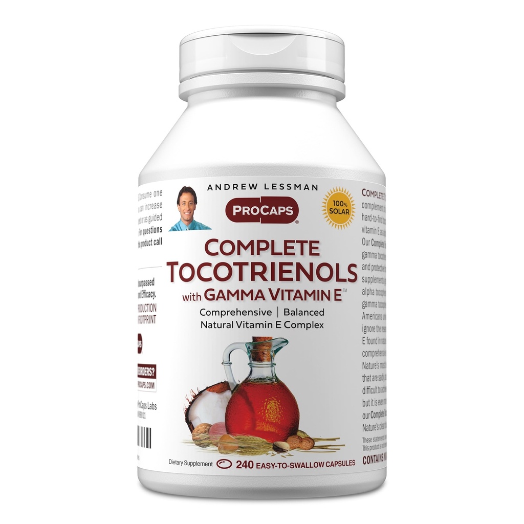 GammaのビタミンE 240のSoftgels -ビタミンEの8つの形態(アルファ、ベータ、ガンマ、デルタのトコフェロールおよびトコトリエン)が付いているAndREWのレスマンの完全なトコトリエンロール。 強力な酸化防止剤。 添加剤なし