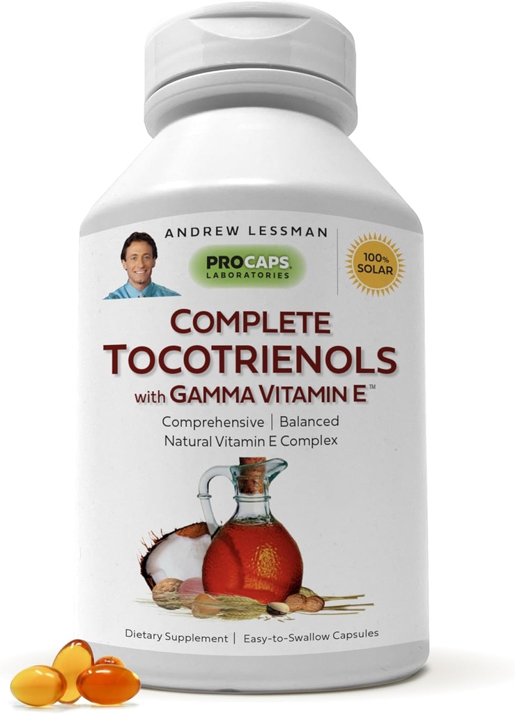 GammaのビタミンE 240のSoftgels -ビタミンEの8つの形態(アルファ、ベータ、ガンマ、デルタのトコフェロールおよびトコトリエン)が付いているAndREWのレスマンの完全なトコトリエンロール。 強力な酸化防止剤。 添加剤なし