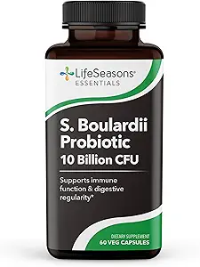 LifeSeasons Essentials S. Boulardii Probiotic - 免疫機能と消化規則をサポート - 健康な腸のライニングを促進します - エイズ消化 - 糖質 - 60カプセル