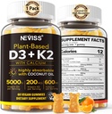 ビタミンD3 5000iu及びK2 (MK7として) 200mcg Gummies + 600mg Calcium、高い吸収のためのココナッツ オイルを使って、最高の強さのビタミンD3 K2の補足-骨の筋肉歯の免疫、ビーガン60の計算のためのサポート