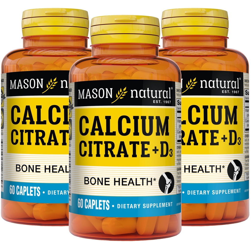 MASON NATURALカルシウムはビタミンD3の6か月の供給と、筋肉機能及び骨の健康、3パックを増強します