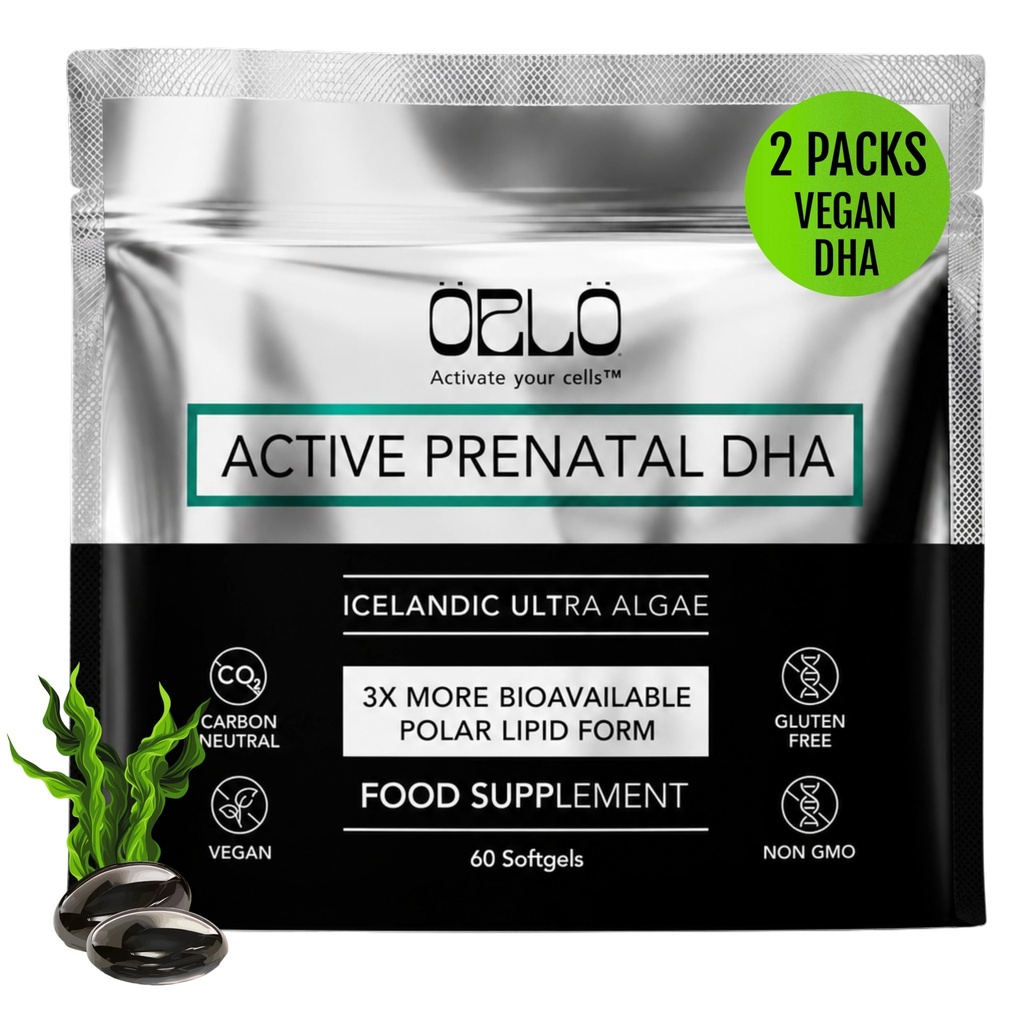 Orlo PRENATAL DHA - プレナタルDHAオメガ3サプリメント - トリプル強度オメガ3 - ビーガンDHA&EPA Algae Omega-3オイル - 妊娠中の脳開発をサポート&授乳中(120ミニSoftgels)