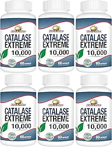 Rise-N-Shine Catalase Extreme Supplement 10,000 with Saw Palmetto, Biotin, Fo-Ti, PABA - 強い髪のための髪のサプリメント - 360カプセル - 6(180日の供給)のパック